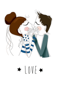 Amour tendre : baiser romantique en duo